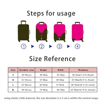 Trandafir Roz Scrisoare portbagajului Elastic Capac de Protecție Demontabil portbagajului Potrivit pentru 18-32 Inch Accesorii pentru Călătorie