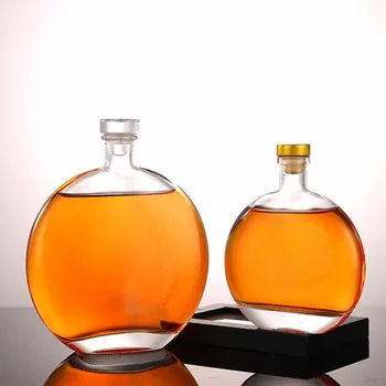 250ml si 500ml Plat Rotund Baijiu Sticlă de Vin de Fructe Sticla de Vin de Gheață Sticlă Auto Preparată Sigilate Split Sticla Recipient de Sticlă