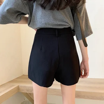 Pantaloni scurți Femei Slim Solidă Talie Mare All-meci Moda coreeană Elegant Feminino Birou Doamnă Vara Noi de zi cu Zi Colegiul 2021 Fierbinte de Vânzare