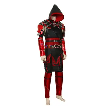 2019 Joc Mortal Kombat 11 Full Scorpion Om Hanzo Hasashi MK 11 Piele de culoare Roșie Costum Cosplay Costum de Halloween pentru Adulti Personalizate