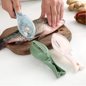 Solzi De Pește Racleta Cu Perie Anti-Sputtering Recipient De Gadget-Uri De Bucătărie Demontarea Rapidă De Pește Cuțit De Curățare Peeling Pielea