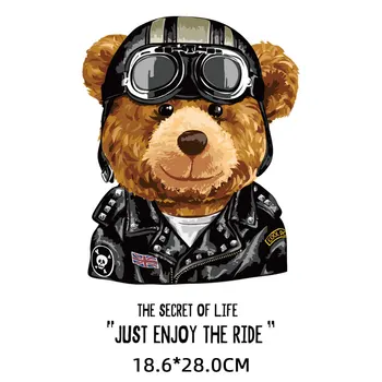 Urs drăguț Dungi de Fier pe Patch-uri de Aplicatii Termo etichetele de pe Haine sensibile la Căldură Transfer Fuzibile de Îmbrăcăminte Personalizate Patch