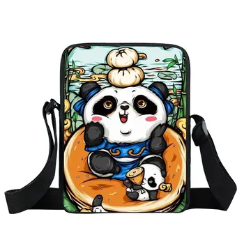 Colorate drăguț Panda Messenger Sac Geantă de mână de Femei Fete Recipienti din plastic de Agrement Geanta Crossbody pentru a Călători Bookbag Mici Saci de Umăr