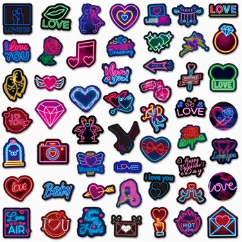 10/50PCS Lumina de Neon Ziua Îndrăgostiților Desene Graffiti, Stickere Laptop Telefon Chitara Depozitare Skateboard Masina Autocolant Impermeabil