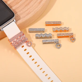 Silicon Watchband Decorative Set Inel pentru Apple Watch Curea Moale Farmece Bijuterii Accesorii pentru Iwatch Dragoste Pendent de Unghii Farmec