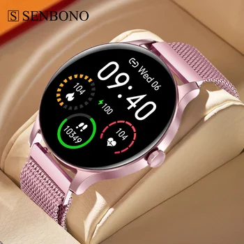 SENBONO 2022 Ceas Inteligent Femei 360*360 AMOLED HD cu Ecran IP68 rezistent la apa Tracker de Fitness Smartwatch Bărbați SPO2/ÎR Pentru IOS Android