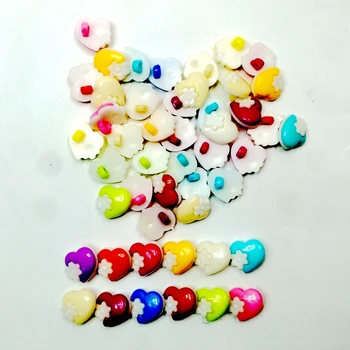 HL 15MM 50/100buc se Amestecă Inimă de Culoare Coadă de Plastic Combinat Butoane DIY Scrapbooking pentru Copii Îmbrăcăminte Accesorii de Cusut