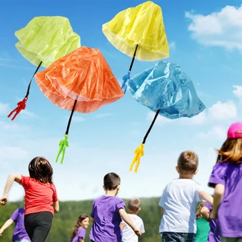 4sets Mână Arunca Parasuta Copii în aer liber Jucarii Haioase de Joc Jucarii pentru Copii Zbura cu Parașuta Sport cu Mini Soldat