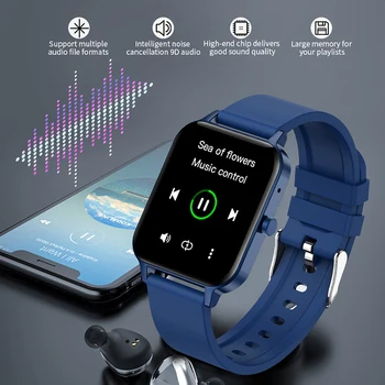 2021 Ceas Inteligent Bărbați Femei Bluetooth Apel Personalizate Dial MP3 Player de Muzică Smartwatch Link-ul de TWS Bluetooth headset Sport Fitness Ceas