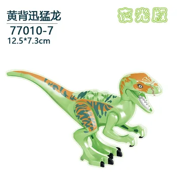 Luminos Dinozaur Bloc Jucării Lumea Jurassic Park Dinozaur Animale Mici Particule De Cărămidă Asamblate Jucărie De Învățământ Pentru Copii