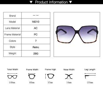 2021 NOUA Moda Femei Supradimensionat ochelari de Soare Gradient de Plastic Marca DesignerBig Cadru plin de culoare de sex Feminin de Ochelari de Soare Uv400