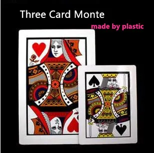 De înaltă Calitate, Material Pvc 1 buc Three Card Monte (Q, K) 45*30cm,Trucuri de Magie,joc Clasic,Iluzii,Magia de Scenă,Distracție,Spectacol de Magie