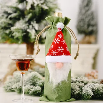 De Craciun Pentru Sticla De Vin Acoperi Decor De Crăciun Pentru Casa De Vacanta Petrecerea De Crăciun Ornament De Masa Decor 2022 Navidad Cadou