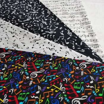 20x24cm 4buc Destul de Colorat Alb Negru Notă Muzicală Imprimate Tesatura de Bumbac Pachet de Dimensiuni Mici DIY Cusut Mozaic Decor