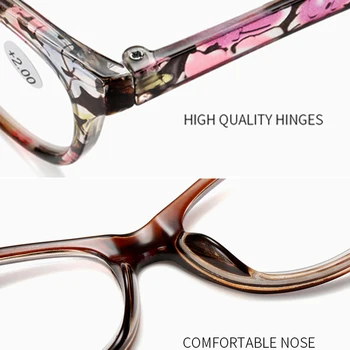 +1.0,+2.0,+3.0,+4.0 Noul Trend Ochi de Pisica Epocă Ochelari de Lectură Femei Barbati Moda Usoare Presbyopic Imprimare ochelari 2021