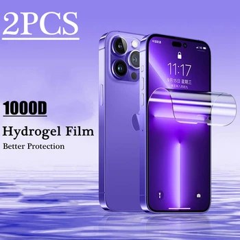 2 BUC Capac Complet Hidrogel Ecran Protector Pentru iPhone 14 13 12 11 Pro Max X s XR 6 7 8 14 Plus 14pro Moale Hidrogel Film Nu Sticla