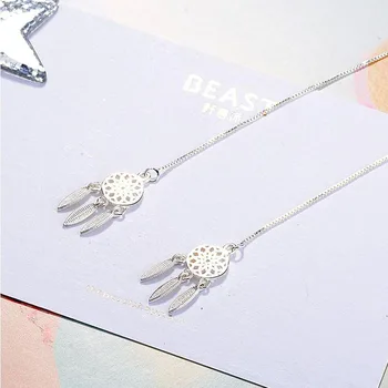 KOFSAC Noua Moda Lady Ureche Linie Dreamcatcher Picătură Cercei Bijuterii Argint 925 Cercei Pentru Femei Accesorii Cadou
