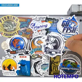 50 de Bucăți Pescar Merge la Pescuit Sloganul Pește Marin Graffiti Telefon Laptop rezistent la apa Autocolante pentru Notebook-uri de Motociclete Autocolant Auto