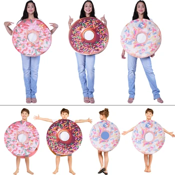 Unisex Copii Gogoașă Costum De Alimentare Costume Pentru Adulti Candy Bar Costum Cosplay Femei Gogoși Cu Ciocolată Costum