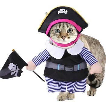 Câinele Costum De Pirat Portabil Stil Caraibe Cosplay Costum Petrecere Cu Pălărie Consumabile Pentru Animale De Companie Pentru Petrecerea De Halloween Îmbrăcăminte