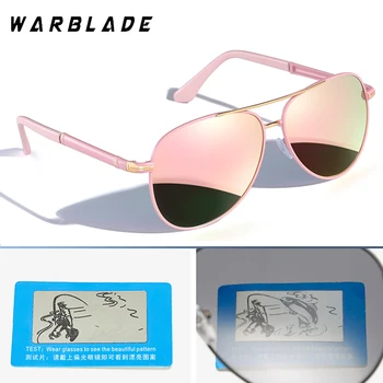WarBLade Pilot Polaroid Ochelari de Soare UV400 Epocă Bărbați Femei Cadru Metalic de Conducere Polarizat ochelari de Soare Roz Rotund Oglindă Ochelari de cal