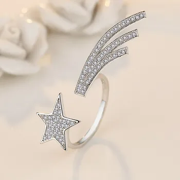 En-gros de Moda reglabil 925 de Argint culoare Cristal de lux Star Inele pentru femei bijuterii de nunta cadouri de partid