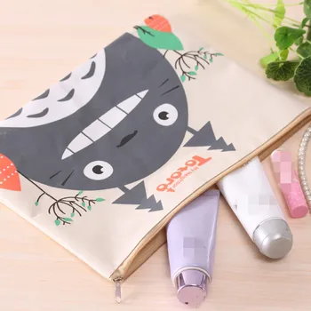 33x23cm Creative Anime Drăguț Totoro Imprimate Panza de Desene animate Unsiex Student Rechizite Școlare Papetărie Test Geanta Cosmetice machiaj sac