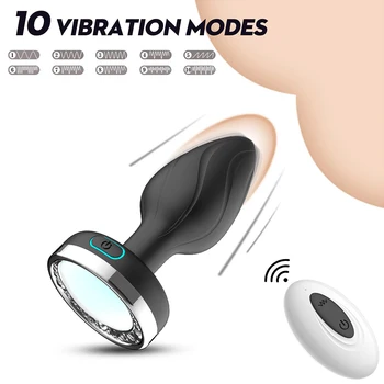 LED-uri de la Distanță Anal Plug Vibrator Vibratoare sex Feminin de sex Masculin Wireless Prostata Butt Plug Portabil Jucarii Sexuale De Cuplu G-spot Masaj 18