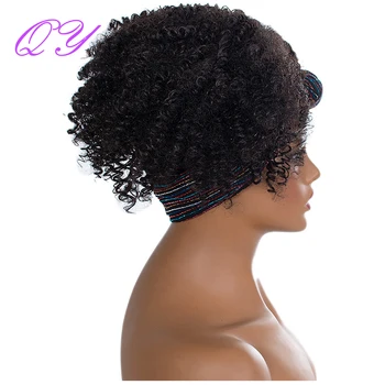 AA Banda de Păr Afro Pervers Ondulat Peruca Femei Turban Colorat Folie Negru Buclat Păr Sintetic de Înaltă Temperaturefiber