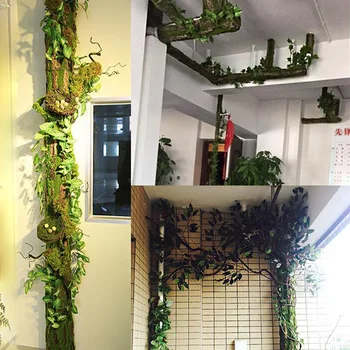 2 dimensiuni de simulare verde scoarta de copac canalizare acasă decor fals scoarta de copac moss decor nunta iarbă, plante artificiale