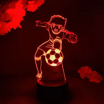 3D Manga Lampă cu LED-uri Anime Capitanul Tsubasa Colorate Veioza Acasă Copii Dormitor Decor Lumini Fanii de Fotbal Cadou de Ziua de nastere