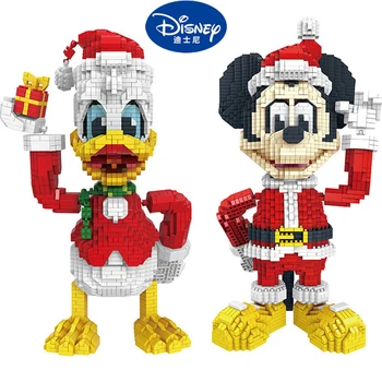 Disney Crăciun a lui Mickey Mouse Donald Duck micro-particule blocuri și de a introduce decorare jucării pentru copii de Craciun serie