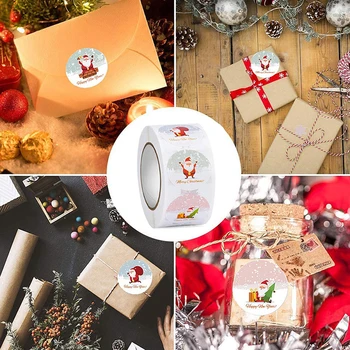 500Pcs/Rola Crăciun Fericit Autocolante de Crăciun Temă Sigiliu Etichete Autocolante Pentru DIY Cadou Pachet de Copt Plic Papetărie Decor