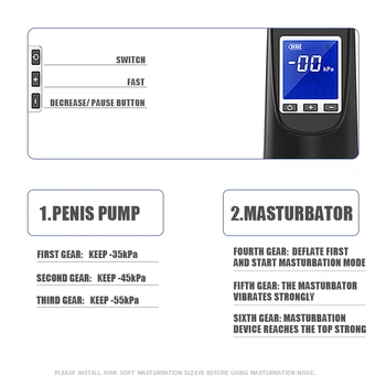 Noua Electric Marirea Penisului Pompa Cu Display Pompa de Vid pentru Bărbați Masturbatori Penis Antrenor Crește Lungimea Bărbați Jucărie Sexuală