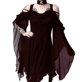 2022 Sexy de Halloween Producatoare 5XL Gotic Fată de Moda Cosplay Dress Unic Neregulate Tiv Rochie Punk Medieval, Renascentist Rochie