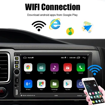 MP3 MP5 Android De 10.1 Radio Auto 7 Inch 2 Din Player Multimedia Hands-free Unitate Cap FM Receptor GPS Bluetooth WIFI TF 5-USB