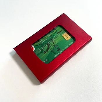 Roșu de moda Femei Proteja ID-ul de Călătorie Banca Cazul Cardului RFID Portofel din Aluminiu Cutie Metalic Inteligent Titularul Cardului de Credit Pentru Bărbați Cald