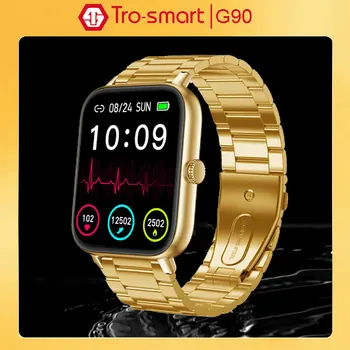 Aur Ceas Inteligent Bărbați Femei de Aur Smartwatch Electronice Inteligente Ceas Pentru Android IOS Fitness Tracker-ceas Inteligent Trosmart G90
