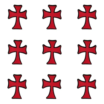 10buc/Lot Isus Cross Patch Fier Pe Patch-uri de culoare Roșie Crucea Alb Patch-uri Brodate Pentru Îmbrăcăminte DIY Dungă Insigna de Patch-uri de Pe Haine