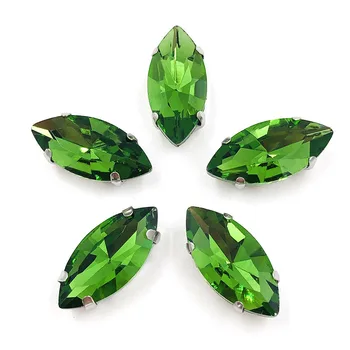 Fabrica de vânzări Iarba verde Pahar de Cristal coase pe pietre cu Argint gheare pentru diy Rochie de Mireasa Decor